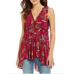 Free People Purple Haze Floral Print Tunic